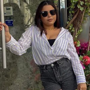 Green and Purple oversized shirt